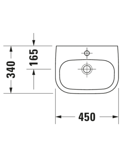 Praustuvas Duravit D-Code 45x34 cm  07054500002 8