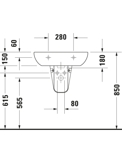 Praustuvas Duravit D-Code 60x46 cm 23106000002 7