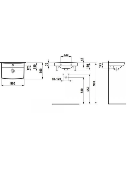 Praustuvas Laufen Pro Nordic 50x36 cm, H8109540001041 2
