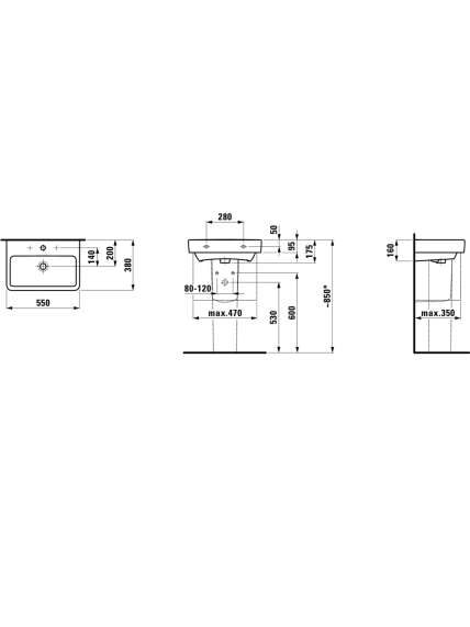 Praustuvas Laufen Pro S 55x38 cm 2 Praustuvas Laufen Pro S 55x38 cm 2
