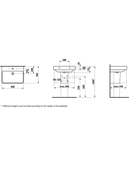 Praustuvas Laufen Pro S 60x46,5 cm, H8109630001041 3 Praustuvas Laufen Pro S 60x46,5 cm, H8109630001041 3