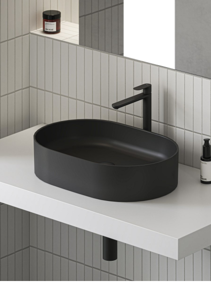 Praustuvas Ravak Ceramic 550 O Slim, juodas matinis 2 Praustuvas Ravak Ceramic 550 O Slim, juodas matinis 2