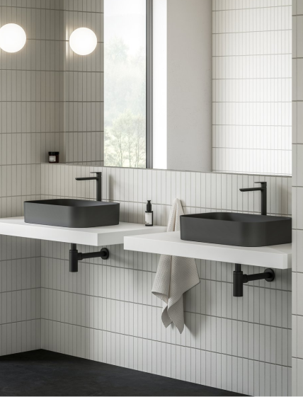 Praustuvas Ravak Ceramic 550 R Slim, juodas matinis 3