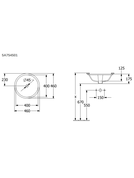 Praustuvas Villeroy&Boch Architectura 40x40 cm 8 Praustuvas Villeroy&Boch Architectura 40x40 cm 8