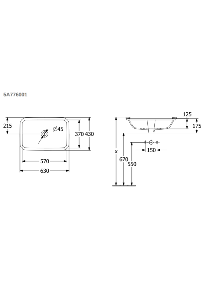 Praustuvas Villeroy&Boch Architectura 57x37 cm 10
