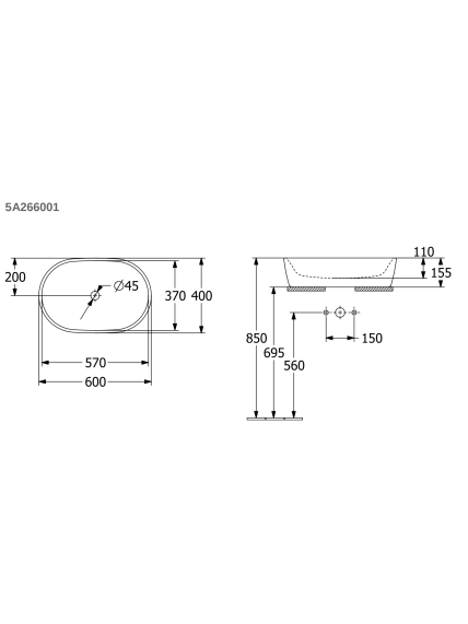 Praustuvas Villeroy&Boch Architectura 60x40 cm 13