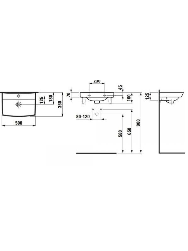 Praustuvas Laufen Pro Nordic 50x36 cm, H8109540001041 2