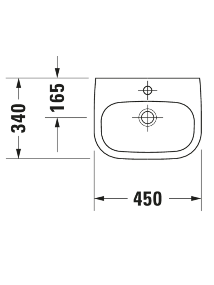Praustuvas Duravit D-Code 45x34 cm  07054500002 8