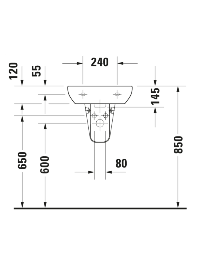 Praustuvas Duravit D-Code 45x34 cm  07054500002 7