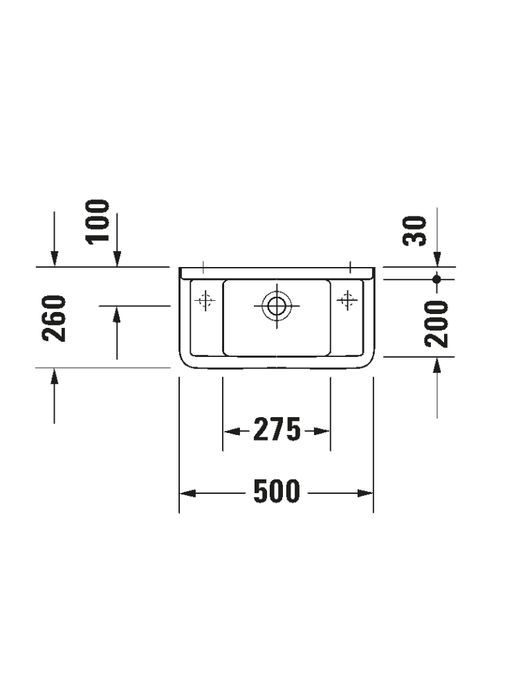 Praustuvas Duravit Starck 3 50x26 cm 0751500000 4 Praustuvas Duravit Starck 3 50x26 cm 0751500000 4