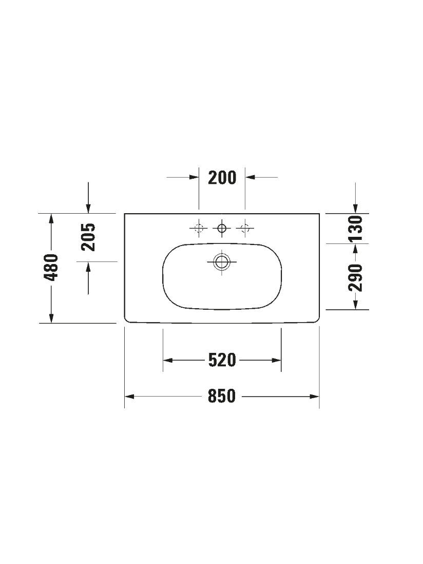 Praustuvas Duravit D-Code 85x48 cm 03428500002 2
