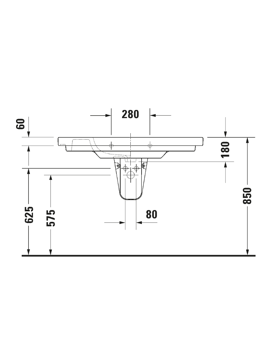 Praustuvas Duravit D-Code 105x48 cm 03421000002 5