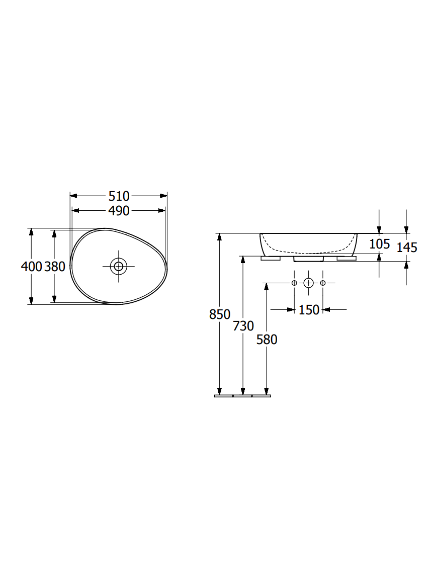 Praustuvas Villeroy & Boch Antao 51x40 cm su C+ danga 6