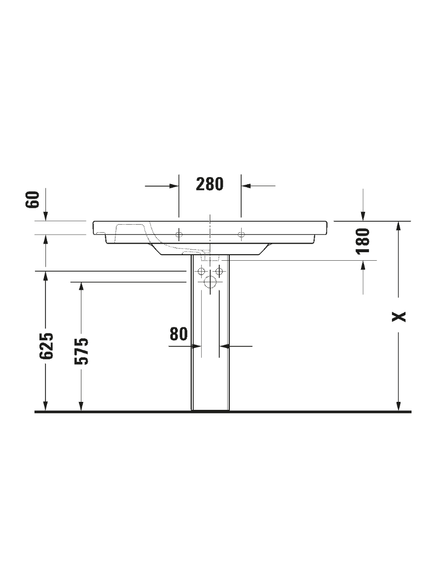 Praustuvas Duravit D-Code 105x48 cm 03421000002 6 Praustuvas Duravit D-Code 105x48 cm 03421000002 6