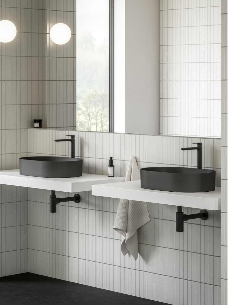 Praustuvas Ravak Ceramic 550 O Slim, juodas matinis 3 Praustuvas Ravak Ceramic 550 O Slim, juodas matinis 3