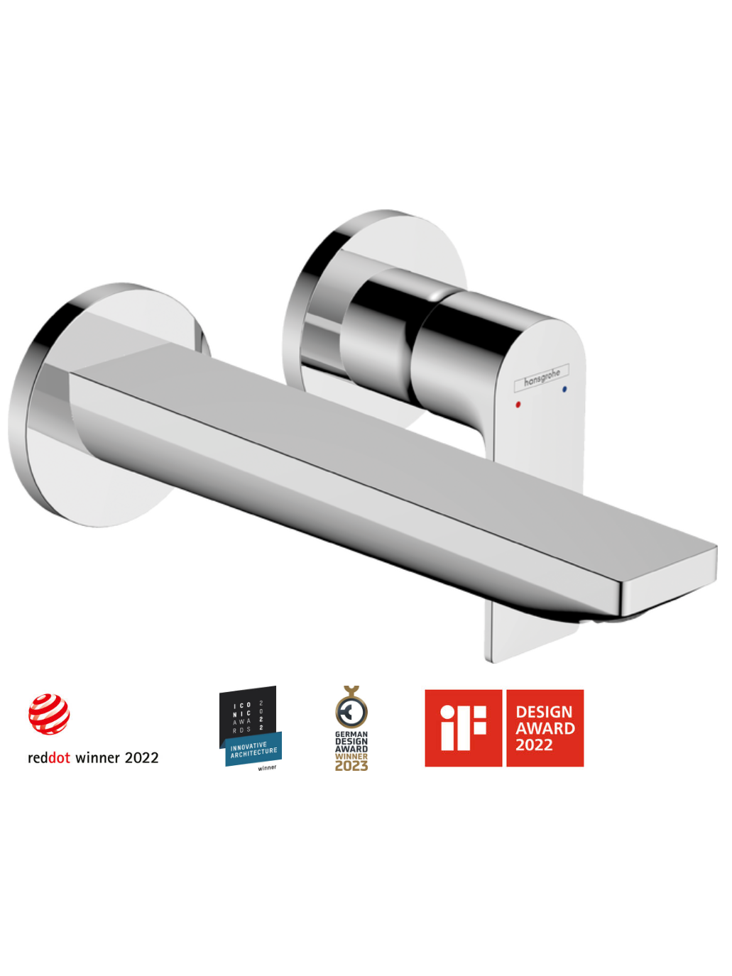 Sieninis praustuvo maišytuvas Hansgrohe Rebris E 20 cm
