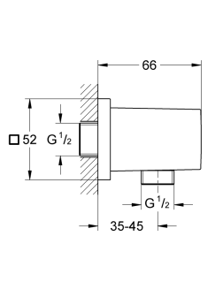 Sieninė dušo žarnelės jungtis Grohe Euphoria Cube 27704000 Sieninė dušo žarnelės jungtis Grohe Euphoria Cube 27704000