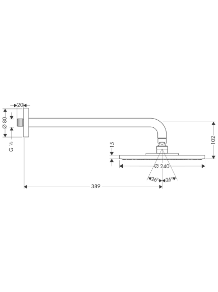 Stacionari dušo galva Hansgrohe Raindance 24 Air  27474000 1
