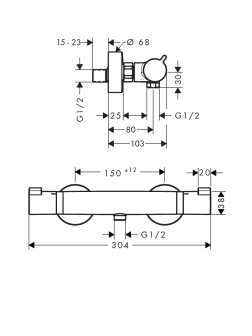 Termostatas dušui Hansgrohe Ecostat Comfort 13116000