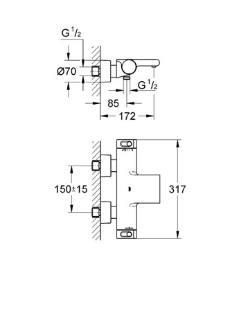 Termostatinis vonios maišytuvas GROHE Grohtherm 2000 4