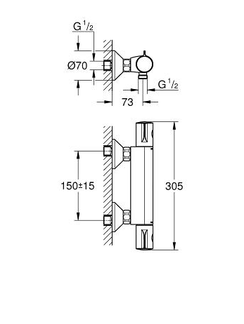 Termostatinis dušo maišytuvas Grohe Grohtherm 800 1 Termostatinis dušo maišytuvas Grohe Grohtherm 800 1