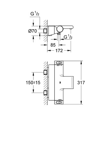 Termostatinis vonios maišytuvas Grohe Grohtherm 2000 3 Termostatinis vonios maišytuvas Grohe Grohtherm 2000 3