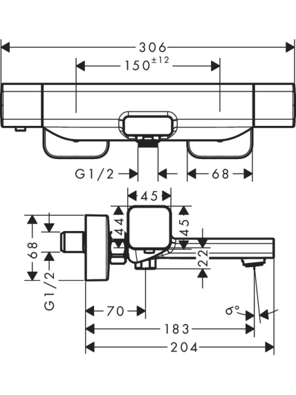 Termostatas voniai Hansgrohe Ecostat E 15774000 3 Termostatas voniai Hansgrohe Ecostat E 15774000 3