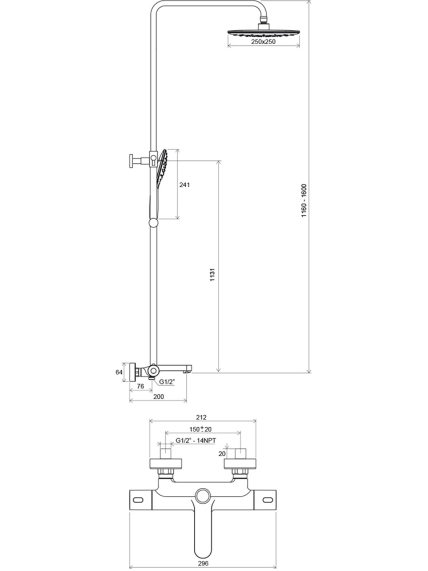 Termostatinė vonios sistema Ravak TE 092.00CR/WH 5