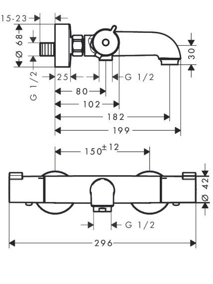 Termostatinis maišytuvas voniai Hansgrohe Ecostat 1001 CL 5