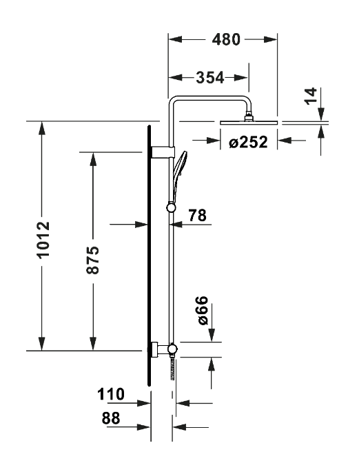 Termostatinė dušo sistema Duravit 1000 Minus Flow 1 Termostatinė dušo sistema Duravit 1000 Minus Flow 1
