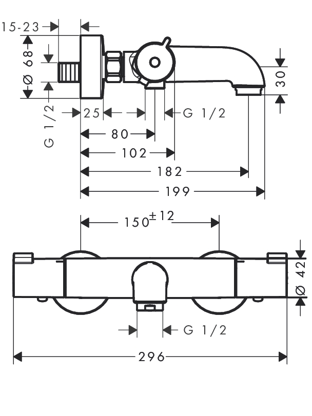 Termostatinis maišytuvas voniai Hansgrohe Ecostat 1001 CL 5