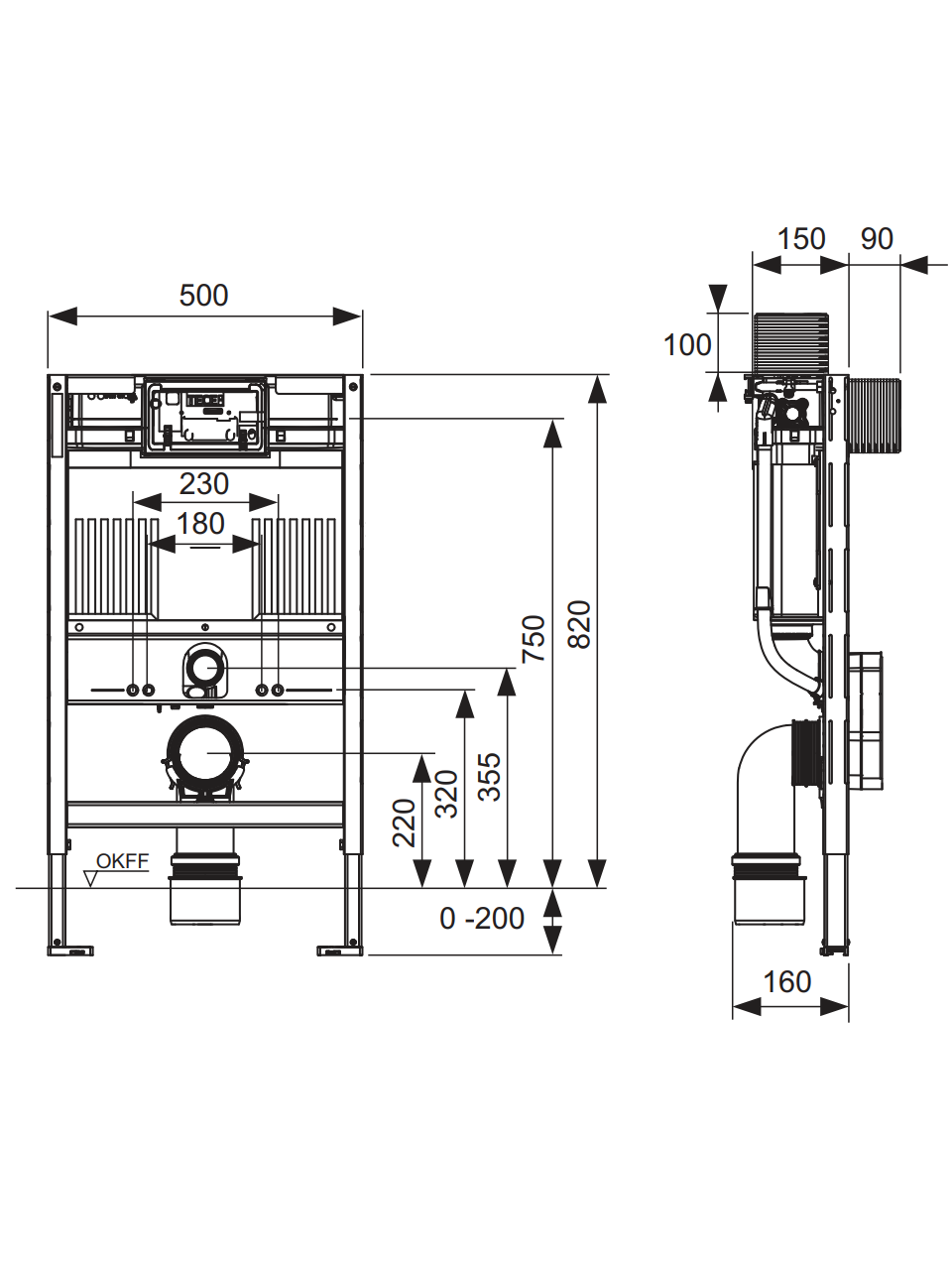 TECEprofil pažemintas WC rėmas (820mm) 9300380 1 TECEprofil pažemintas WC rėmas (820mm) 9300380 1