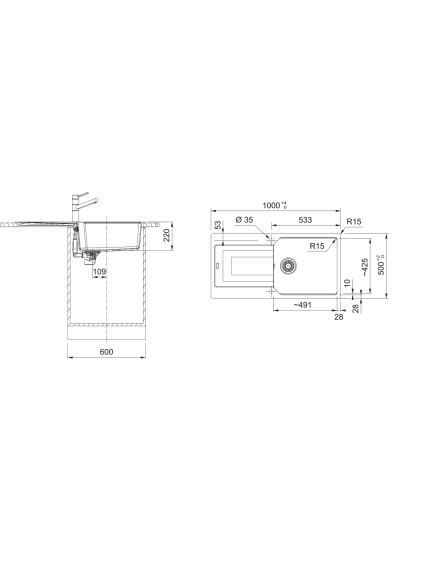Granitinė plautuvė Franke UBG 611-100 su ventiliu 2 Granitinė plautuvė Franke UBG 611-100 su ventiliu 2