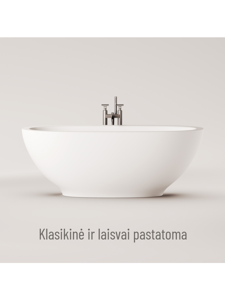 Vonia PAA Dolce Silkstone 180 x 90 cm, balta matinė 7 Vonia PAA Dolce Silkstone 180 x 90 cm, balta matinė 7