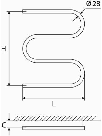 Žalvarinis rankšluosčių džiovintuvas Elonika EŽ 400 S 3 Žalvarinis rankšluosčių džiovintuvas Elonika EŽ 400 S 3