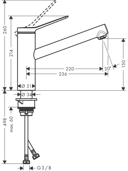 Maišytuvas plautuvei Hansgrohe Zesis M33 4 Maišytuvas plautuvei Hansgrohe Zesis M33 4